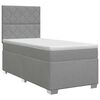 vidaXL Postel boxspring s matrac&iacute; s čelo Světle &scaron;ed&aacute; jednoduch&yacute; Textil