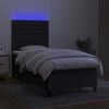 vidaXL Box spring postel s matrac&iacute; a LED čern&aacute; 80 x 200 cm textil