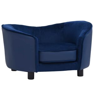 vidaXL Pohovka pro psy modr&aacute; 69 x 49 x 40 cm ply&scaron; a uměl&aacute; kůže