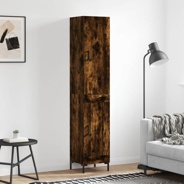 vidaXL Skř&iacute;ň highboard kouřov&yacute; dub 34,5 x 34 x 180 cm kompozitn&iacute; dřevo