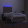 vidaXL Box spring postel s matrac&iacute; a LED taupe 120x190 cm textil