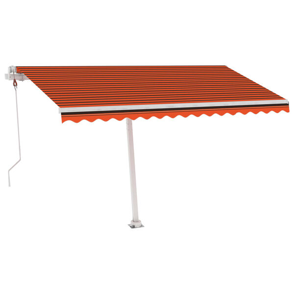 vidaXL Volně stoj&iacute;c&iacute; automatick&aacute; mark&yacute;za 450 x 300 cm oranžovo-hněd&aacute;