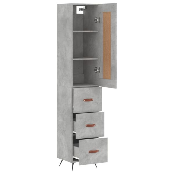 vidaXL Skř&iacute;ň highboard betonově &scaron;ed&aacute; 34,5x34x180 cm kompozitn&iacute; dřevo