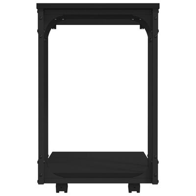 vidaXL Odkládací stolek na kolečkách černý 50 x 35 x 55,5 cm kompozit