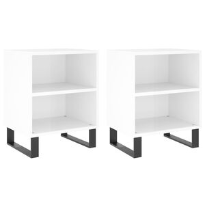 vidaXL Nočn&iacute; stolky 2 ks b&iacute;l&eacute; vysok&yacute; lesk 40x30x50 cm kompozitn&iacute; dřevo