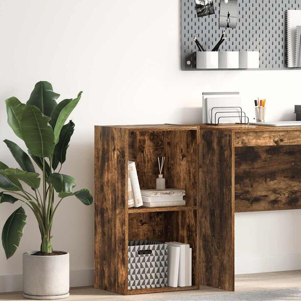 vidaXL Knihovna kouřov&yacute; dub 40 x 30 x 77 cm kompozitn&iacute; dřevo