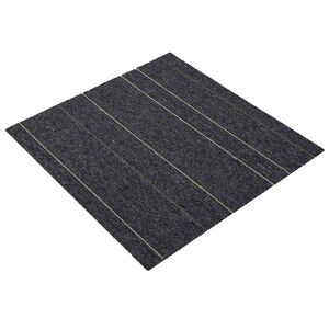 vidaXL Kobercov&aacute; dlaždice Tmavě &scaron;ed&aacute; s pruhy 50 x 50 cm 36 ks