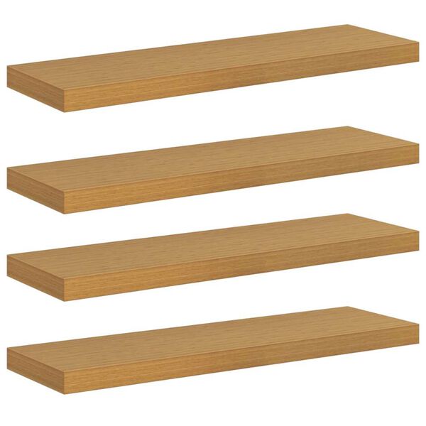 vidaXL N&aacute;stěnn&aacute; polička 4 pcs B&eacute;žov&aacute; 90 x 23,5 x 4 cm kompozitn&iacute; dřevo