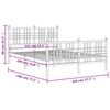 vidaXL Kovový rám postele s hlavovým a nožním čelem bílý 140 x 190 cm