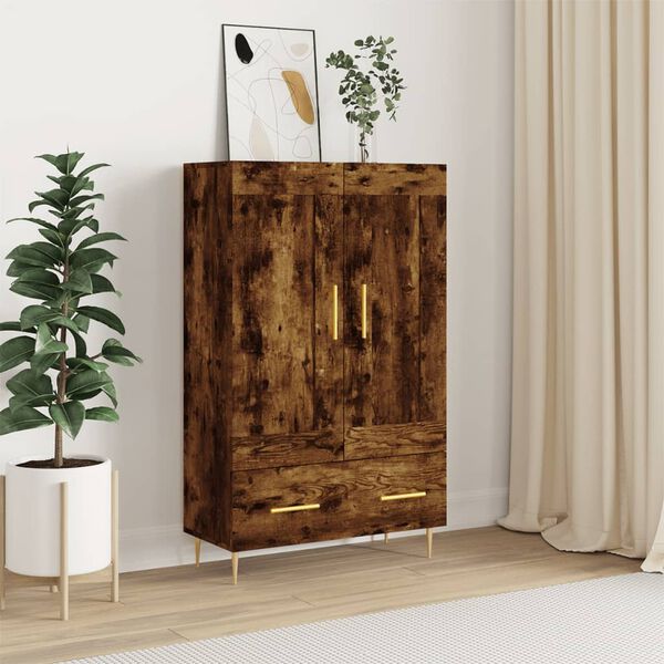 vidaXL Skř&iacute;ň highboard kouřov&yacute; dub 69,5 x 31 x 115 cm kompozitn&iacute; dřevo