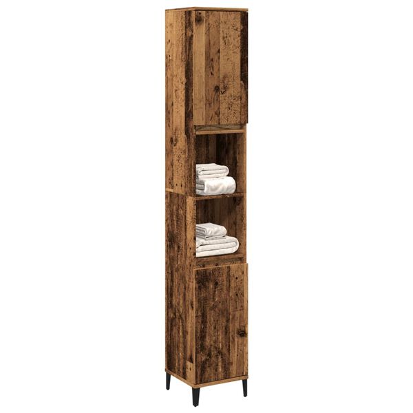 vidaXL Koupelnová skříňka old wood 30 x 30 x 190 cm kompozitní dřevo
