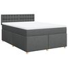 vidaXL Box spring postel s matrac&iacute; tmavě &scaron;ed&aacute; 140x200 cm textil