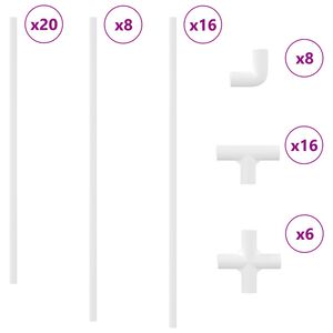 vidaXL PVC trubka 2 pcs B&iacute;l&aacute; 12,2 x 1,8 x 500 mm PP a PE