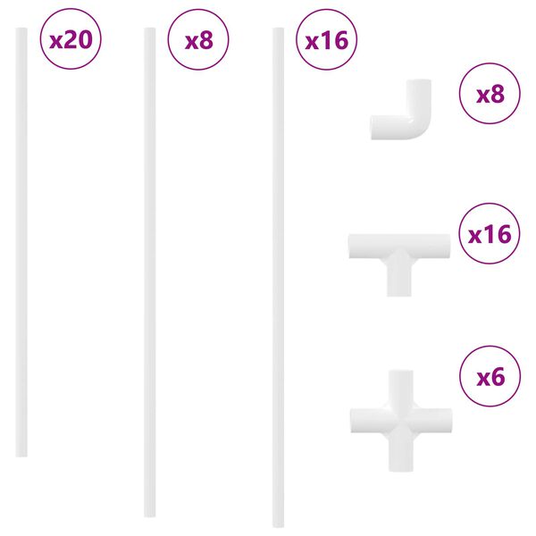 vidaXL PVC trubka 2 pcs B&iacute;l&aacute; 12,2 x 1,8 x 500 mm PP a PE