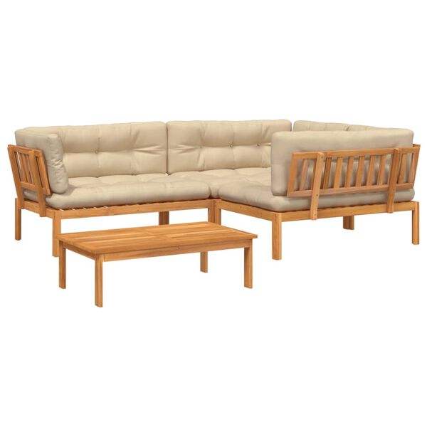 vidaXL 4d&iacute;ln&aacute; zahradn&iacute; paletov&aacute; sedac&iacute; souprava podu&scaron;ky masivn&iacute; ak&aacute;cie