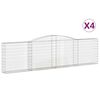 vidaXL Klenut&eacute; gabionov&eacute; ko&scaron;e 4 ks 400x30x100/120cm pozinkovan&eacute; železo