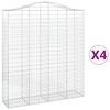 vidaXL Klenut&eacute; gabionov&eacute; ko&scaron;e 4 ks 200x50x220/240cm pozinkovan&eacute; železo