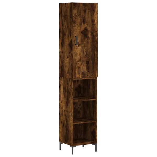 vidaXL Skř&iacute;ň highboard kouřov&yacute; dub 34,5 x 34 x 180 cm kompozitn&iacute; dřevo