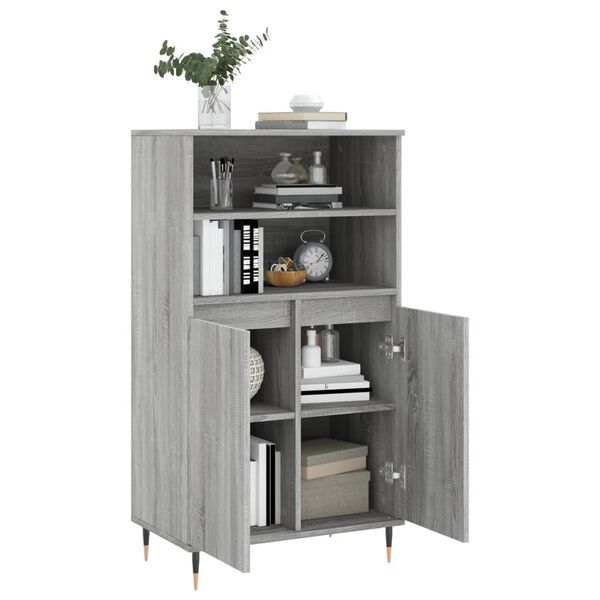 vidaXL Skř&iacute;ň highboard &scaron;ed&aacute; sonoma 60 x 36 x 110 cm kompozitn&iacute; dřevo