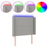 vidaXL Čelo postele s LED světle &scaron;ed&eacute; 103x16x118/128 cm textil