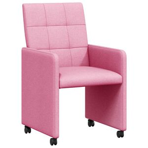 vidaXL J&iacute;deln&iacute; židle na kolečk&aacute;ch 2 ks textil Růžov&aacute; 58 x 65 x 94 cm