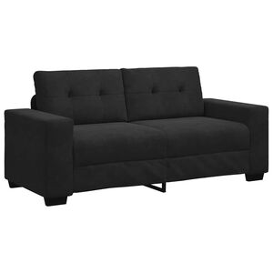 vidaXL Loveseat Sofa Čern&yacute; 140 cm samet