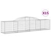 vidaXL Klenut&eacute; gabionov&eacute; ko&scaron;e 15 ks 300x50x60/80 cm pozinkovan&eacute; železo