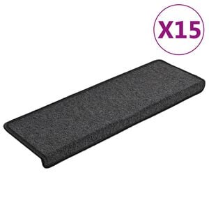 vidaXL Schodov&eacute; rohože 15 ks 65 x 21 x 4 cm antracitov&eacute; s obd&eacute;ln&iacute;kov&yacute;m okrajem
