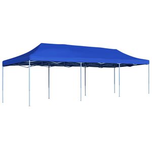 vidaXL Skl&aacute;dac&iacute; nůžkov&yacute; party stan 3 x 9 m modr&yacute;