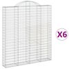 vidaXL Klenut&eacute; gabionov&eacute; ko&scaron;e 6 ks 200x30x220/240cm pozinkovan&eacute; železo