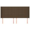 vidaXL Čelo postele typu u&scaron;&aacute;k tmavě hněd&eacute; 203x16x118/128 cm textil