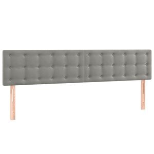 vidaXL Čela postele světle &scaron;ed&aacute; 200x5x78/88 cm samet