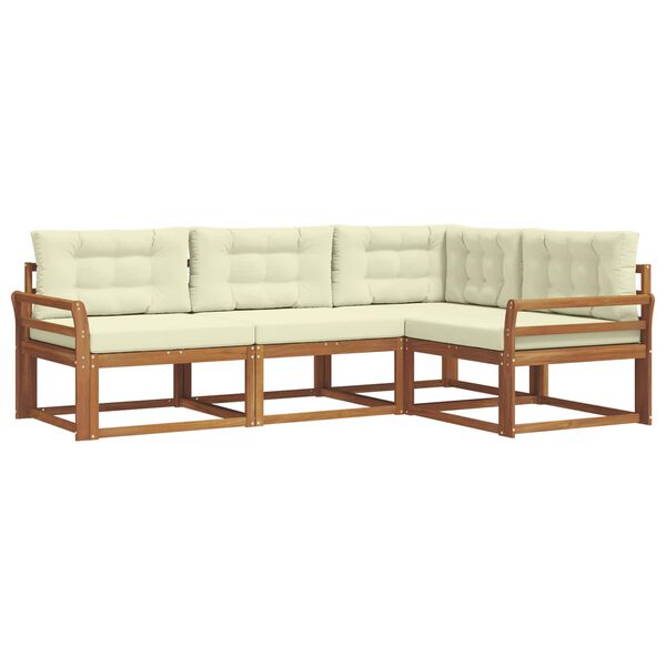 vidaXL Venkovn&iacute; pohovkov&aacute; souprava 4 pcs Přirozen&aacute; a Kr&eacute;mov&aacute;