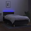 vidaXL Box spring postel s matrac&iacute; a LED čern&aacute; 80 x 200 cm textil