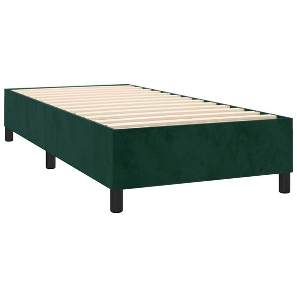 vidaXL Box spring postel s matrac&iacute; tmavě zelen&aacute; 100x200 cm samet