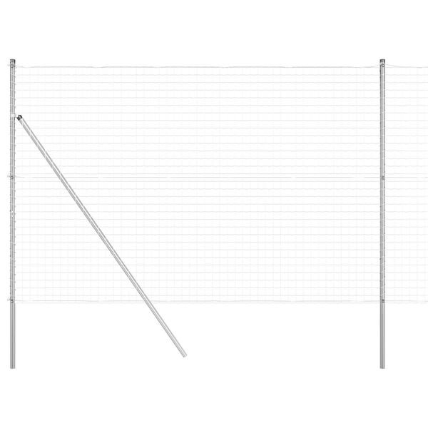vidaXL Plot s sloupkem Stř&iacute;brn&aacute; 1,5 x 10 m Ocel a PVC