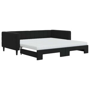 vidaXL V&aacute;lenda s přist&yacute;lkou a matracemi čern&aacute; 100 x 200 cm samet