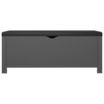 vidaXL Úložný box s poduškou šedý 105 x 40 x 45 cm dřevotříska