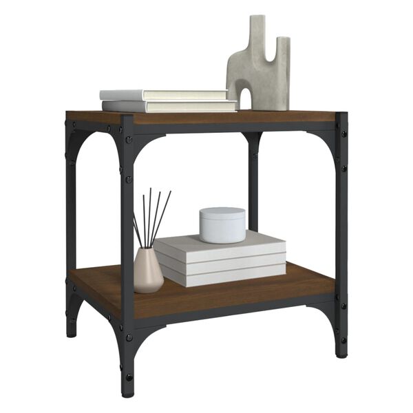 vidaXL TV skříňka hnědý dub 40x33x41 cm kompozitní dřevo a ocel