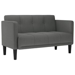 vidaXL Loveseat Sofa tmavě &scaron;ed&aacute; 111 cm textil