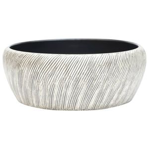 vidaXL Umyvadlo na desku čern&eacute; a &scaron;ed&eacute; kulat&eacute; &Phi; 41 x 14 cm keramika