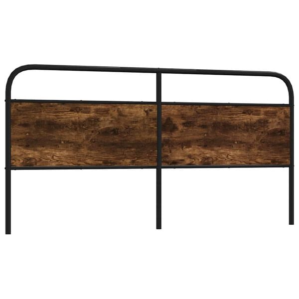 vidaXL Čelo postele kouřov&yacute; dub 200 cm ocel a kompozitn&iacute; dřevo
