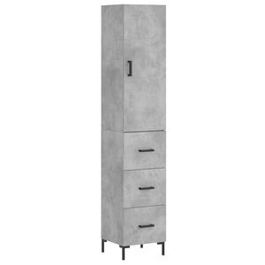 vidaXL Skř&iacute;ň highboard betonově &scaron;ed&aacute; 34,5x34x180 cm kompozitn&iacute; dřevo