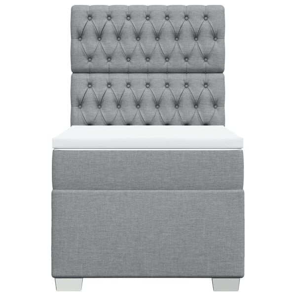 vidaXL Box spring postel s matrac&iacute; světle &scaron;ed&aacute; 90x200 cm textil