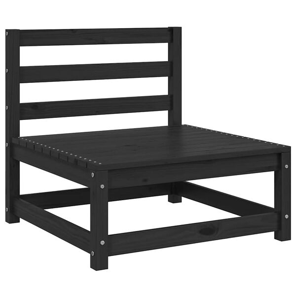 vidaXL Zahradn&iacute; středov&eacute; pohovky 3 ks čern&eacute; masivn&iacute; borov&eacute; dřevo