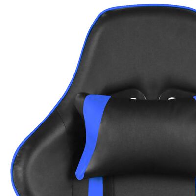 vidaXL Otočná herní židle s podnožkou modrá PVC