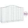 vidaXL Klenut&eacute; gabionov&eacute; ko&scaron;e 12ks 200x50x120/140cm pozinkovan&eacute; železo