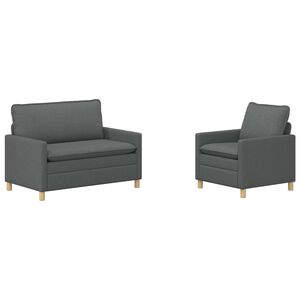 vidaXL Set pohovek 2 ks Pro 3 osobu Tmavě &scaron;ed&aacute; Textil