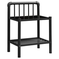 vidaXL Noční stolek černý 45 x 34,5 x 62,5 cm kov a sklo