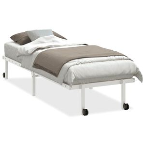 vidaXL R&aacute;m postele bez matrace skl&aacute;dac&iacute; b&iacute;l&yacute; 75x190 cm ocelov&yacute;